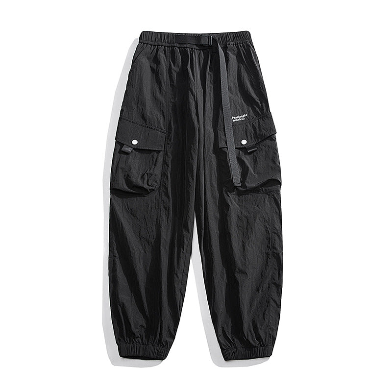 Unisex Lockere Nylon-Cargohose mit elastischem Bund und Knöchelbündchen Echo Archiv