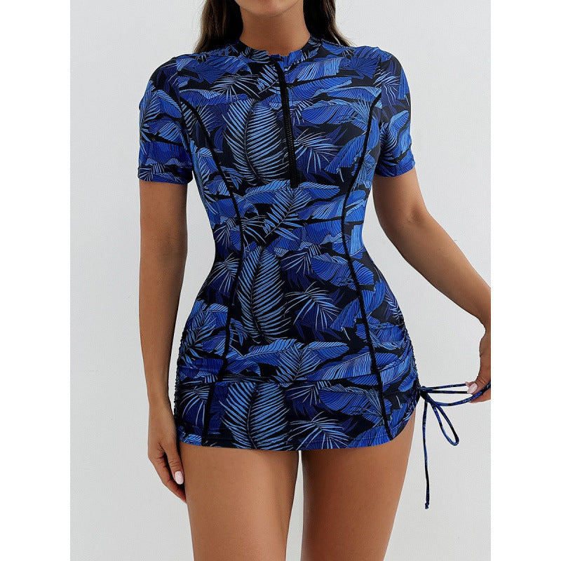 Damen Surfanzug mit stylischem Blumenmuster und kurzem Arm Echo Archiv