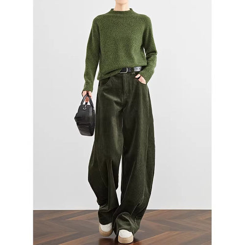 Damen Modischer Grobstrickpullover mit Rundhalsausschnitt Echoarchiv