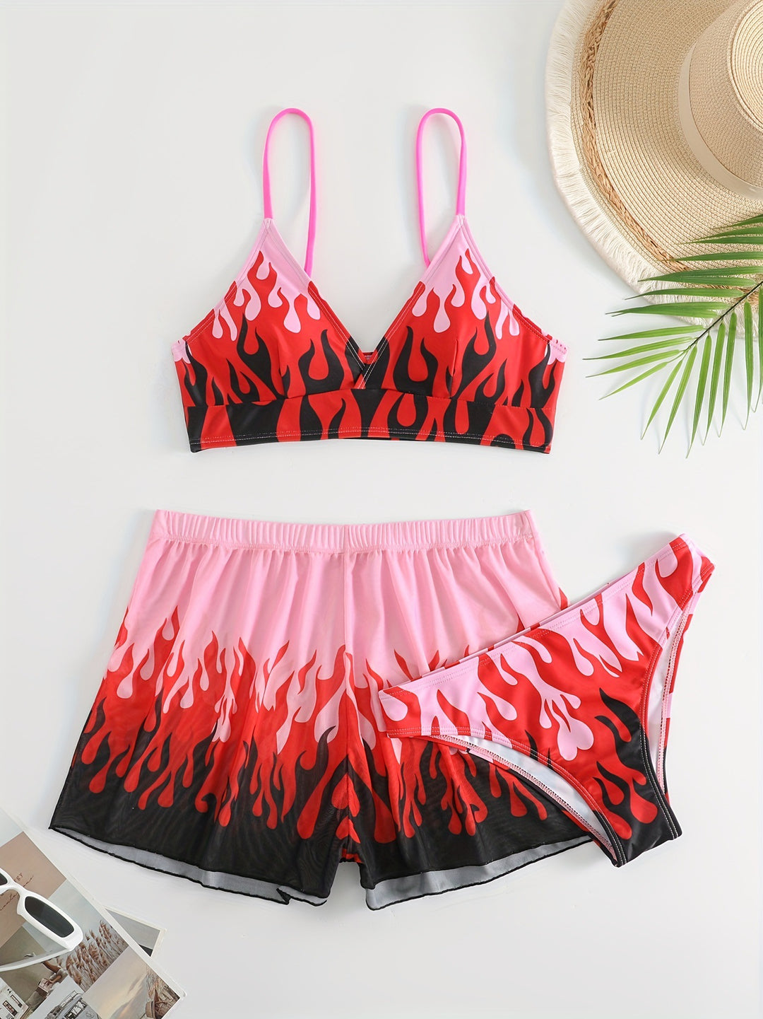 Damen Triangel-Bikini mit aufregendem Flammenmuster Echo Archiv