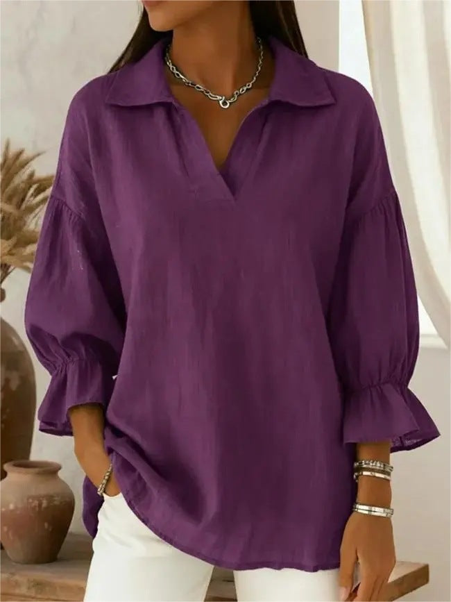 Damen Lässige und elegante Bluse mit weiten Ärmeln Echo Archiv
