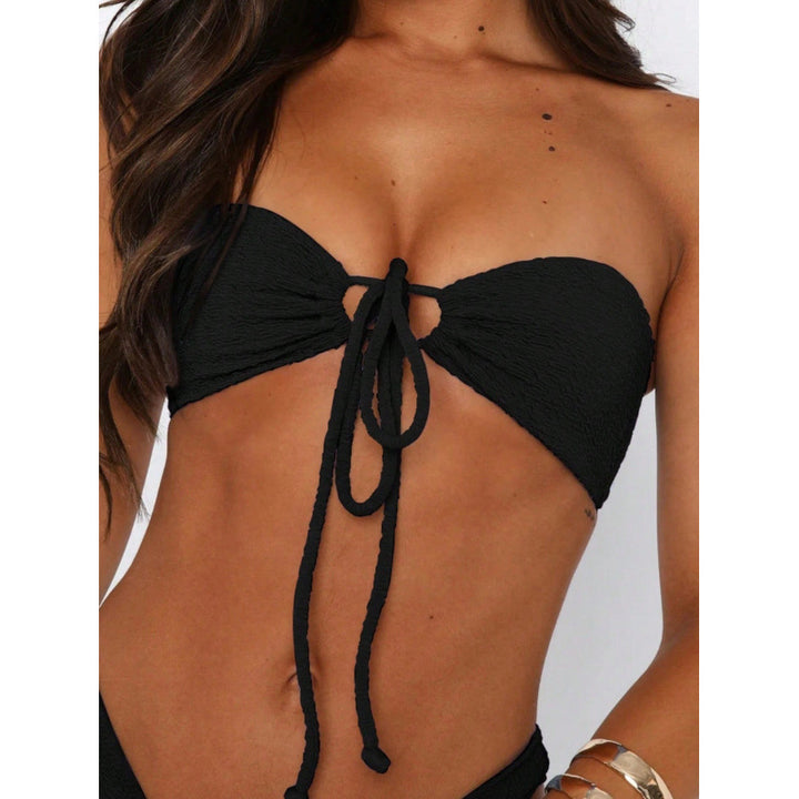 Damen Bandeau-Bikini mit raffinierten Bindebändern und strukturiertem Obermaterial Echo Archiv