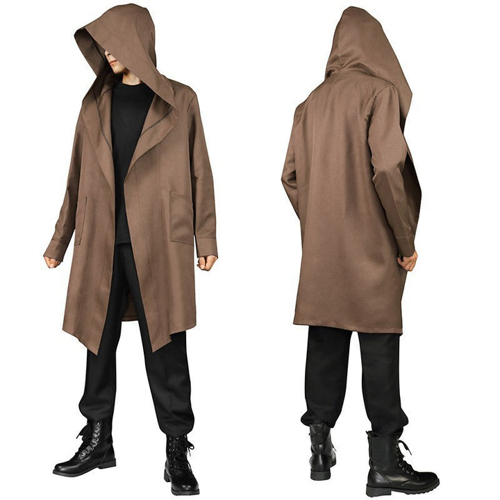 Unisex mehrschichtiger Kapuzenumhang mit weitem Fall und Satinbandverschluss – Montevé