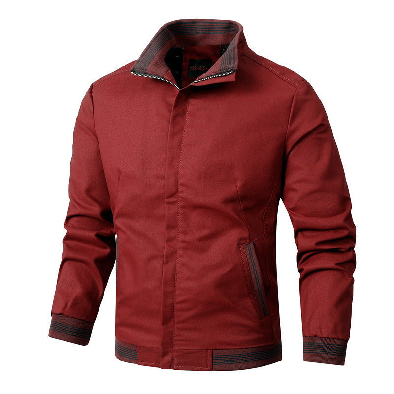 Herren Übergangsjacke aus Baumwoll-Twill mit Stehkragen und Rippbündchen Echoarchiv