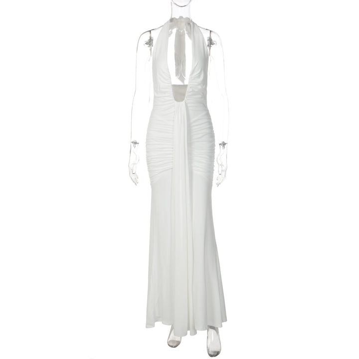 Damen Elegantes Maxikleid mit tiefem Ausschnitt und raffinierten Rüschendetails Echo Archiv