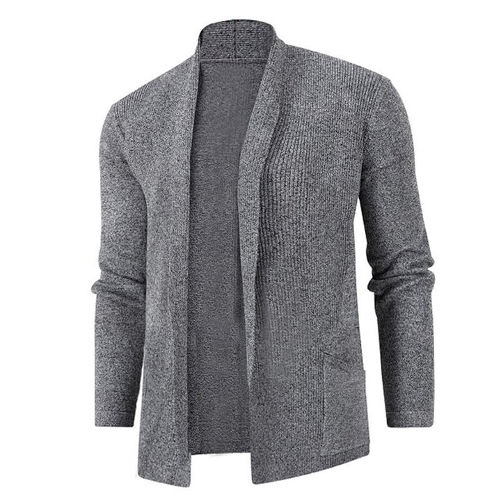 Herren modische Strickjacke mit offenem Schnitt und praktischen Taschen Echoarchiv