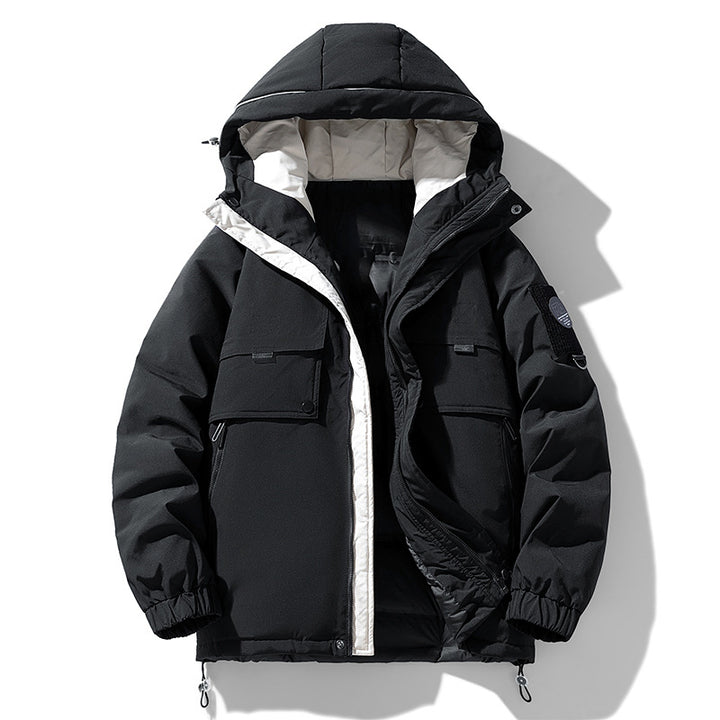 Herren warm gefütterte Winterjacke mit verstellbarer Kapuze und vielen Taschen Echoarchiv
