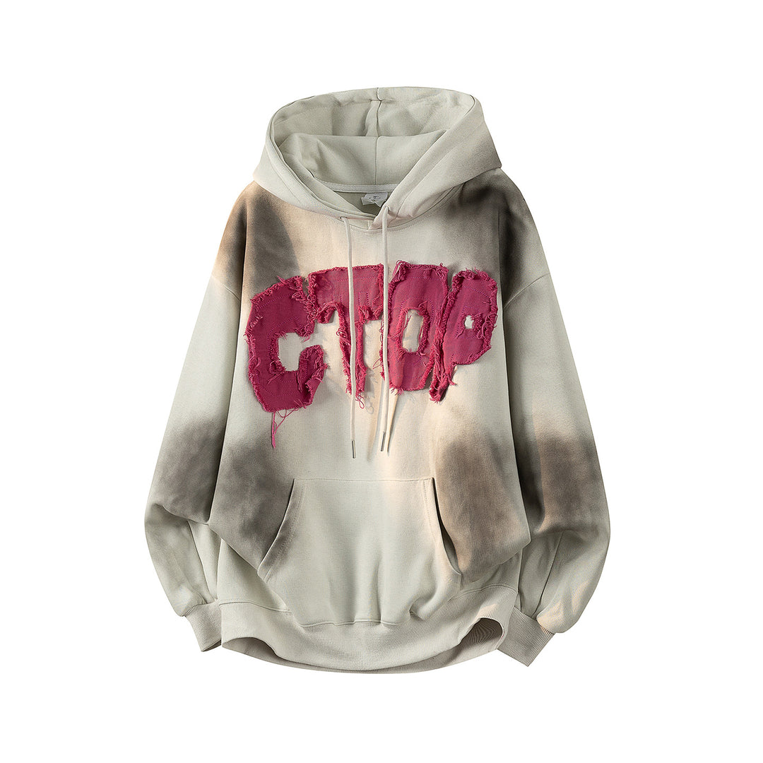 Unisex Oversize Kapuzenpullover mit handschriftlichem Grafik-Print, Kängurutasche & geripptem Saum Echoarchiv