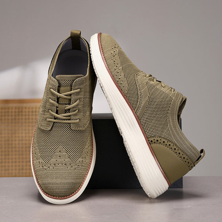 Herren nan gestrickter Oxford-Sneaker mit Wingtip-Perforation und federleichter EVA-Sohle Echo Archiv