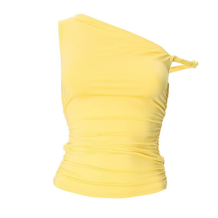 Damen Einseitiges Raffungstop mit elastischem Design Echo Archiv