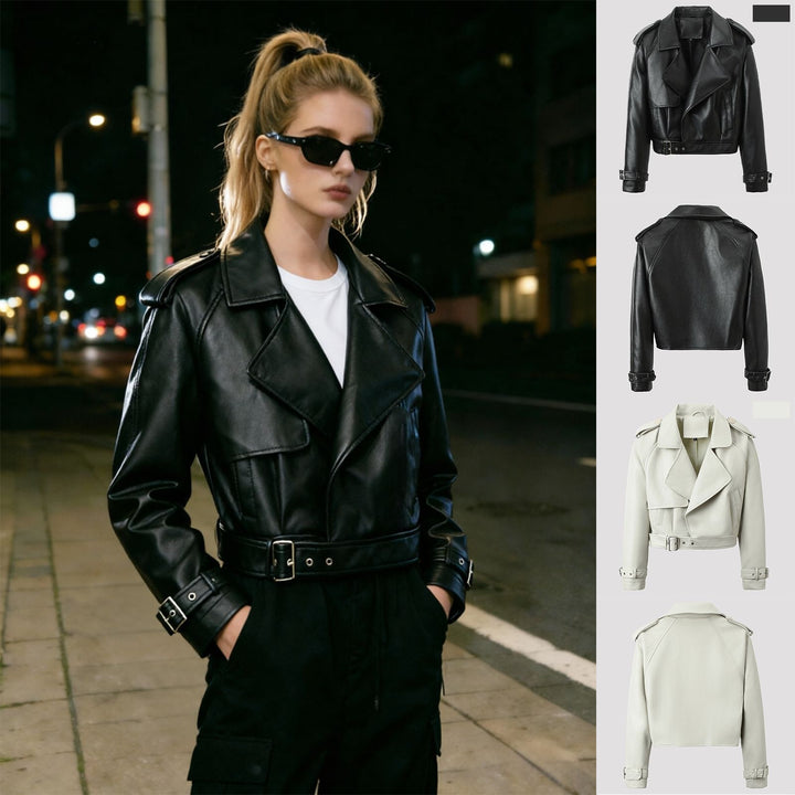 Damen Modische Bikerjacke mit asymmetrischem Reißverschluss Echo Archiv