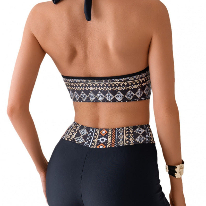 Damen High-Waist Bikini-Set mit modischem Oberteil und verstellbarem Bund Echo Archiv