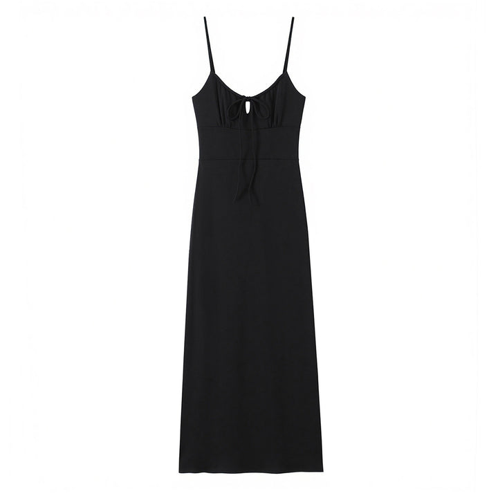 Damen Maxi-Kleid mit tiefem V-Ausschnitt und schmeichelndem Knoten-Design Echo Archiv