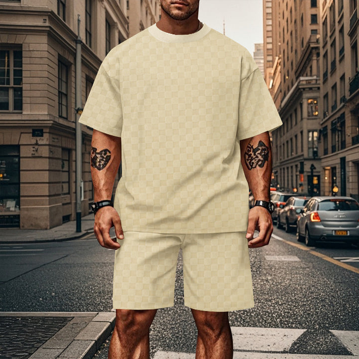 Herren Oversized Freizeitset mit bequemem T-Shirt und Shorts Echoarchiv
