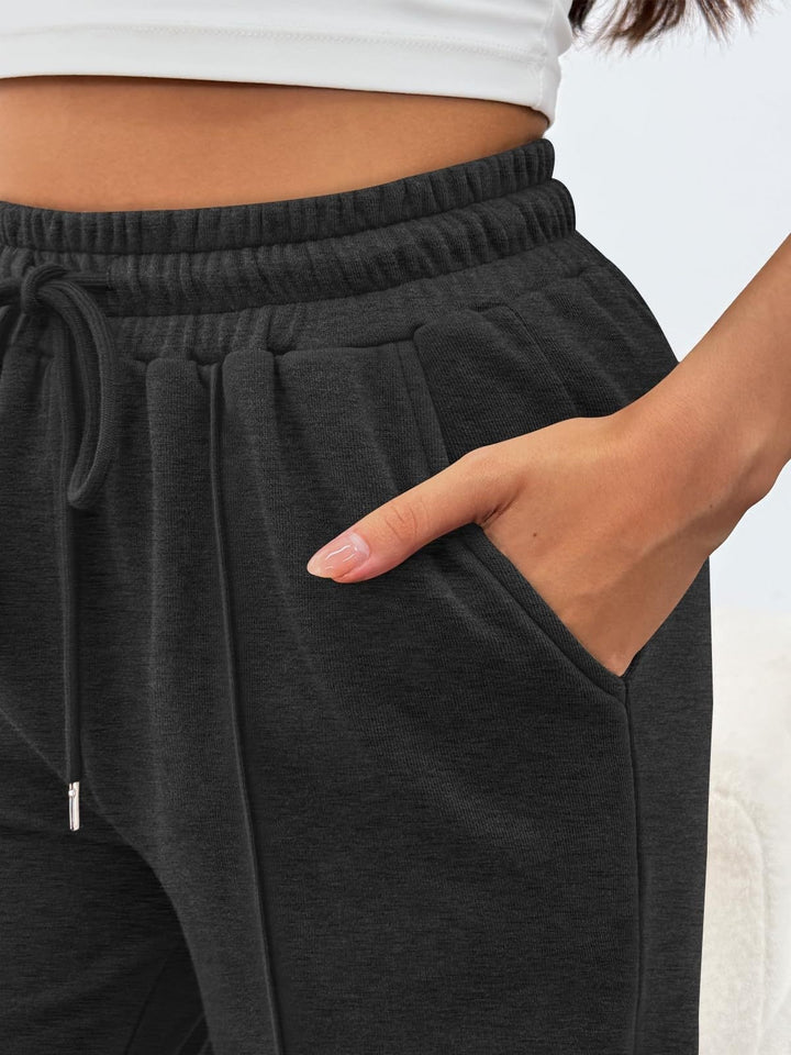 Damen nan komfortable High-Waist Jogginghose mit Kordelzug und tiefen Eingrifftaschen Echo Archiv