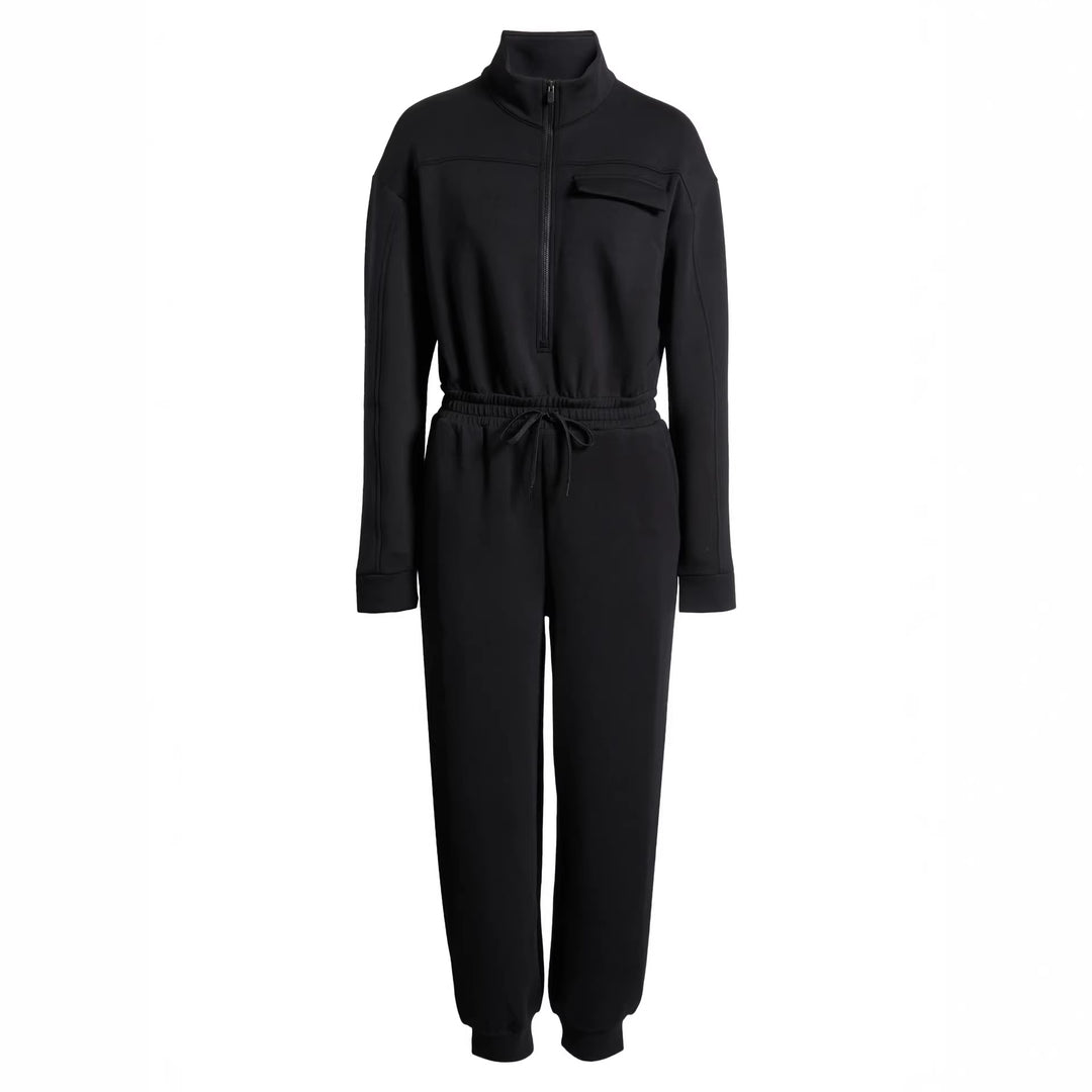 Damen Modischer Jumpsuit mit Stehkragen und Kordelzug