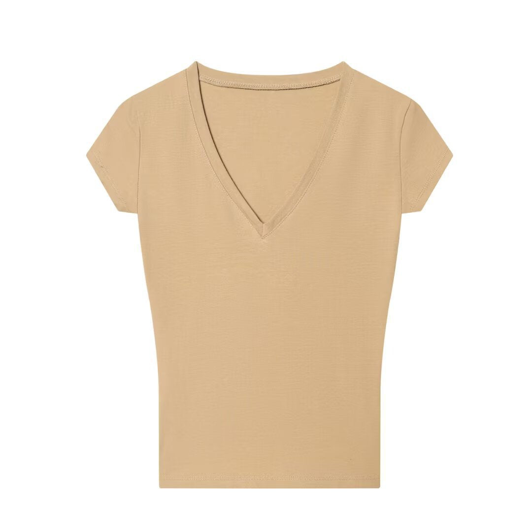Damen V-Ausschnitt T-Shirt aus hochwertiger Baumwolle Echo Archiv
