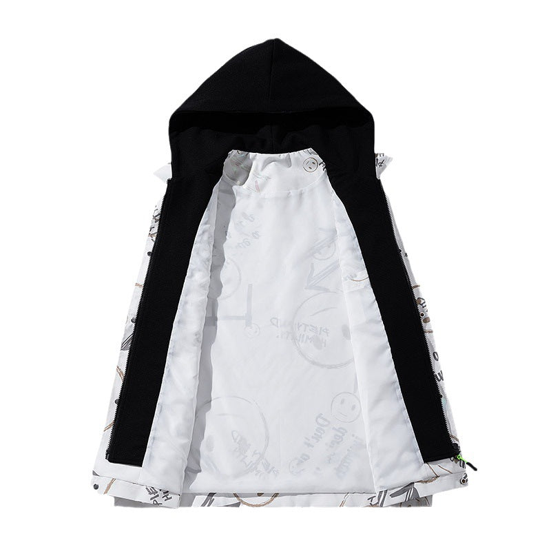 Damenjacke mit Kapuze und grafischem Design Echo Archive