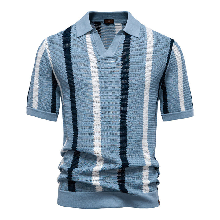 Herren Polo-Shirt mit modernem Textilmuster Echoarchiv