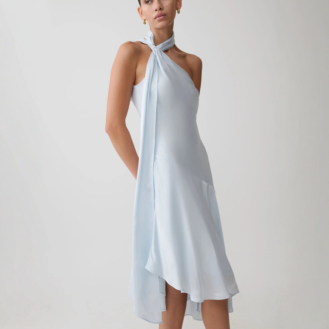 Damen asymmetrisches Schlussteil Kleid mit schmalem Träger Echo Archiv