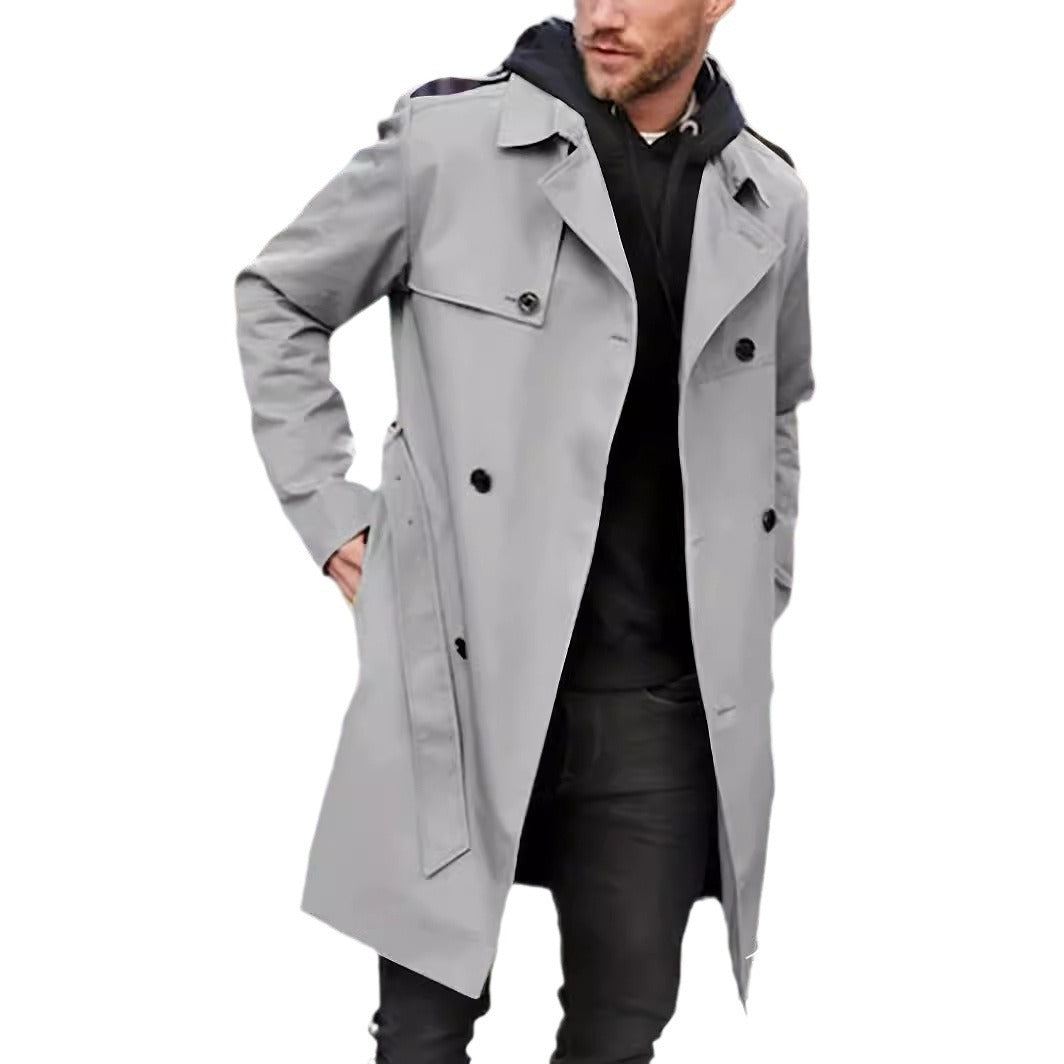 Herren eleganter Trenchcoat mit praktischen Taschen Echoarchiv