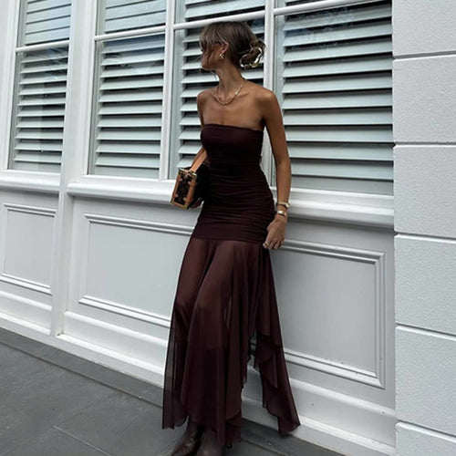 Damen Longdress mit raffinierten Falten und elegantem Chiffon-Einsatz Echo Archiv