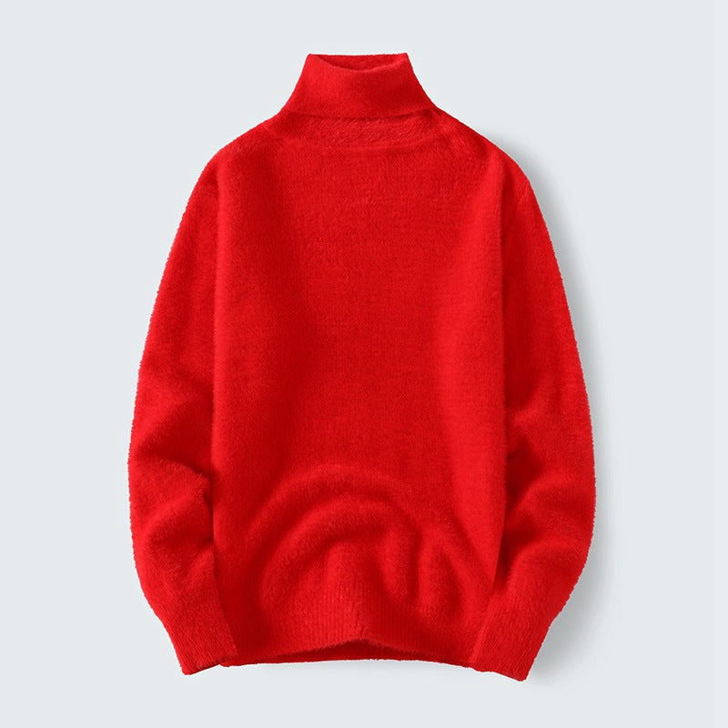 Herren warmer Rollkragenpullover aus weichem Strickstoff Echoarchiv