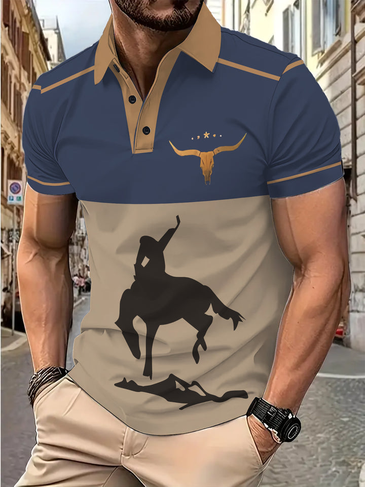 Herren Poloshirt mit modischem Motiv Echoarchiv