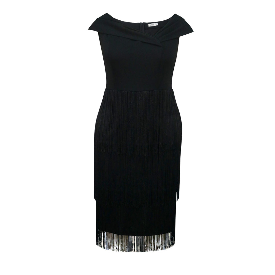 Damen elegantes Kleid mit Fransen-Detail Echo Archiv
