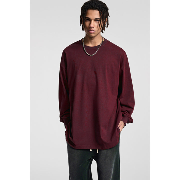 Herren Oversize-Langarmshirt mit überschnittener Schulter und Rundhalsausschnitt Echo Archiv
