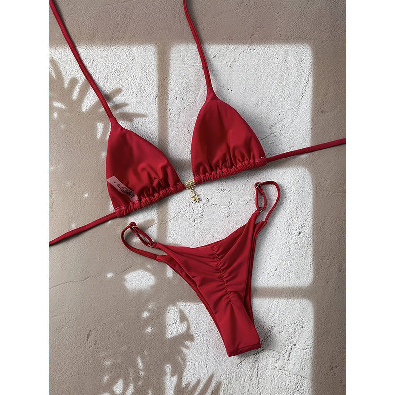 Damen Triangel-Bikini mit verstellbaren Trägern und elegantem Schmuckdetail Echo Archiv