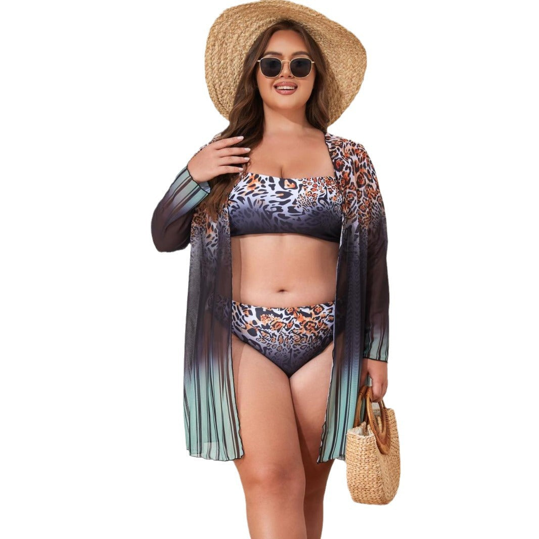 Damen Strandensemble mit Leopardmuster Echo Archiv