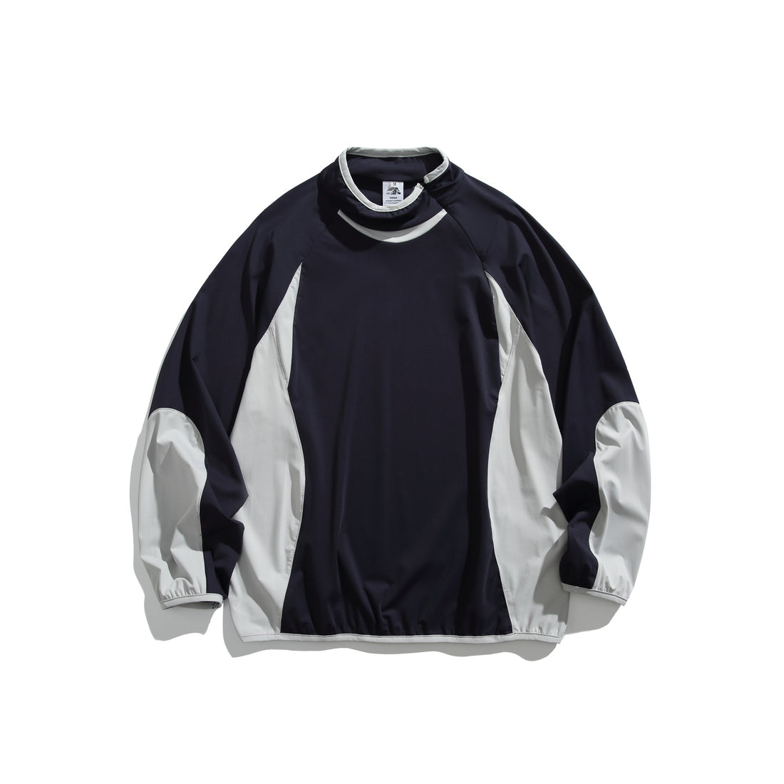 Unisex Oversize Windbreaker-Pullover mit Stehkragen und Kontrastpaneelen Echoarchiv