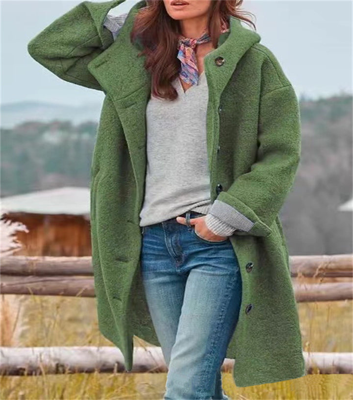 Damen Lange Wolle-Mix Jacke mit weichem Innenfutter und praktischen Taschen Echoarchiv