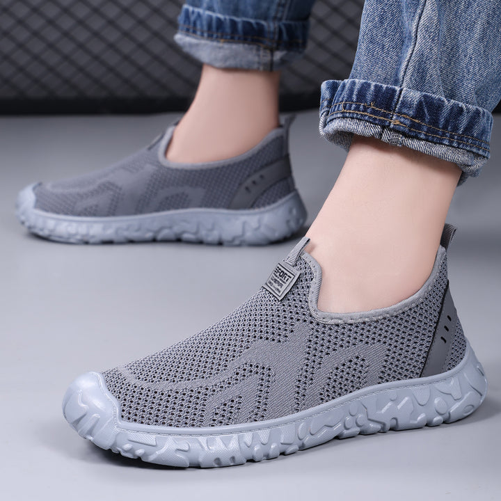 Unisex nan leichter atmungsaktiver Slip-On Strick-Walking-Schuh mit flexibler Profilsohle Echo Archiv