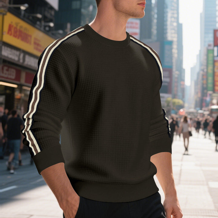 Herren modischer Sweatshirt mit strukturiertem Design und kontrastierenden Ärmeln Echoarchiv