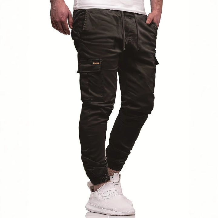 Herren Slim‑Tapered Utility‑Cargohose im Joggerstil mit Klapp- und Reißverschlusstaschen Echo Archiv