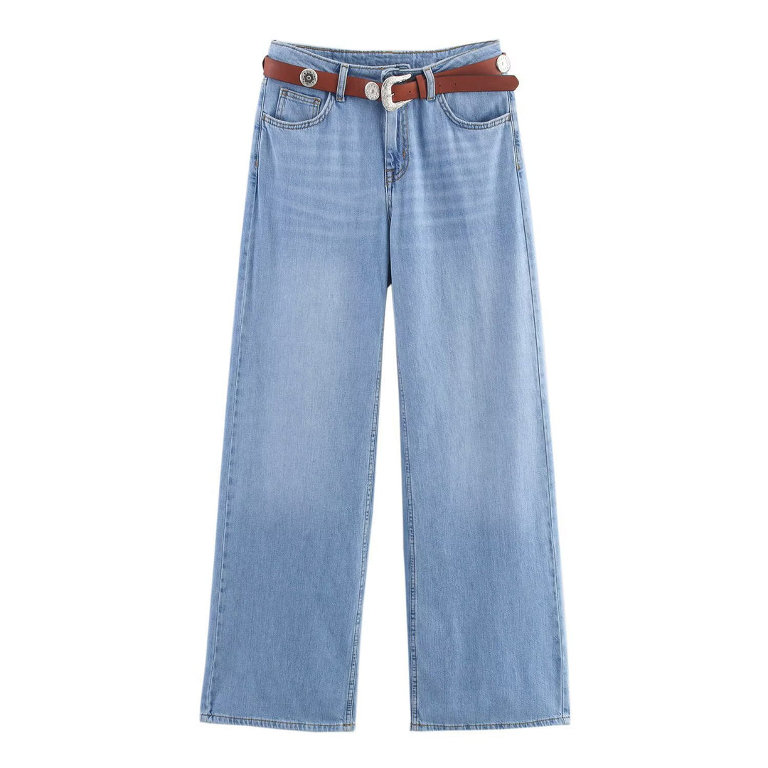 Damen Weite Jeans mit eleganter Gürtelapplikation Echo Archiv