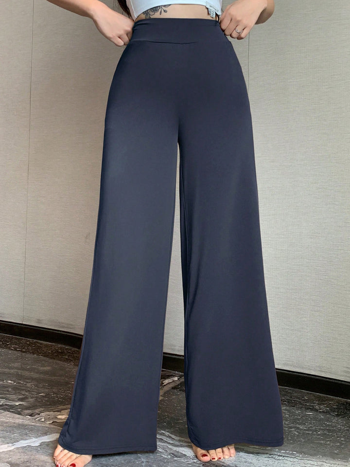 Damen Palazzohose mit hoher Taille und weitem Bein – Avérine