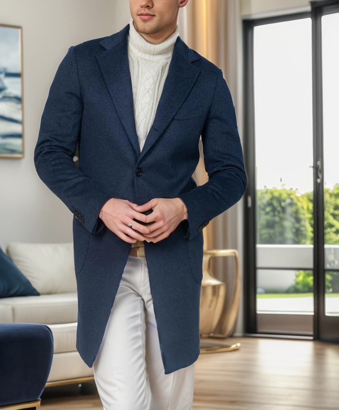 Herren eleganter Langblazer im modernen Schnitt Echoarchiv