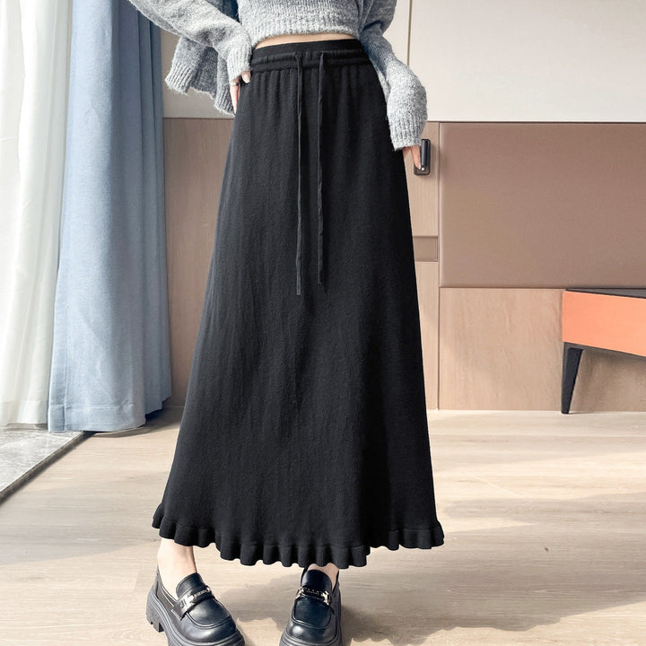 Damen Eleganter und fließender Maxirock mit Volantabschluss Echo Archiv