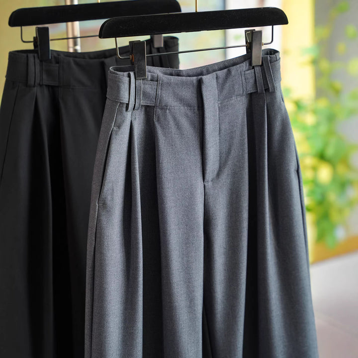 Damen Elegante und weit geschnittene Hochtaillierte Anzughose Echoarchiv