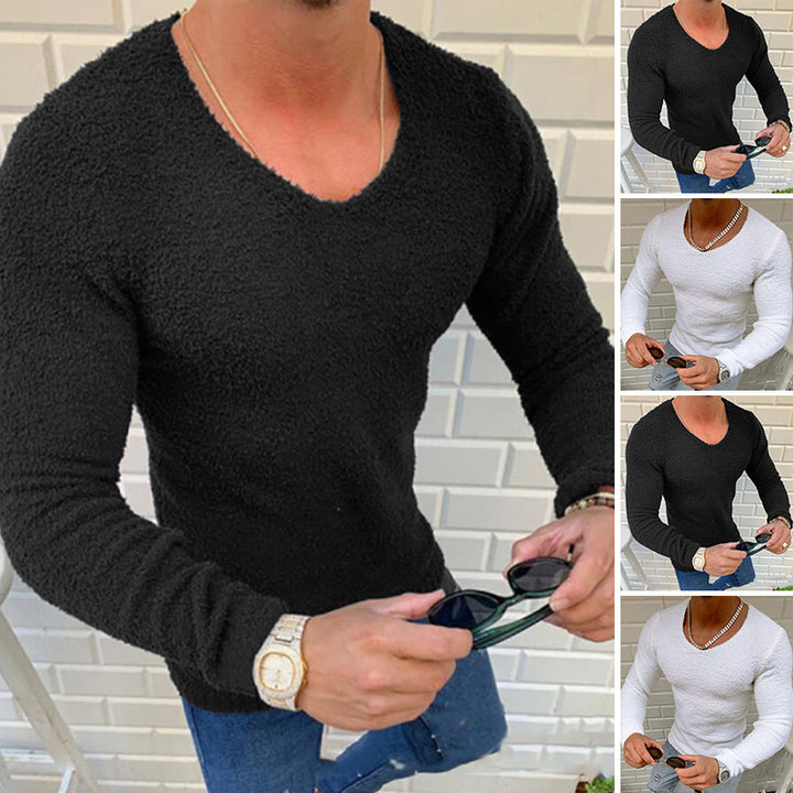 Herren kuscheliger V-Ausschnitt Pullover Echoarchiv