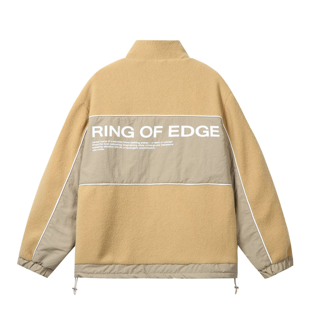 Unisex Oversize Fleece‑Fieldjacke mit Nylonpanels, hoher Stehkragen und Tunnelzug Echoarchiv