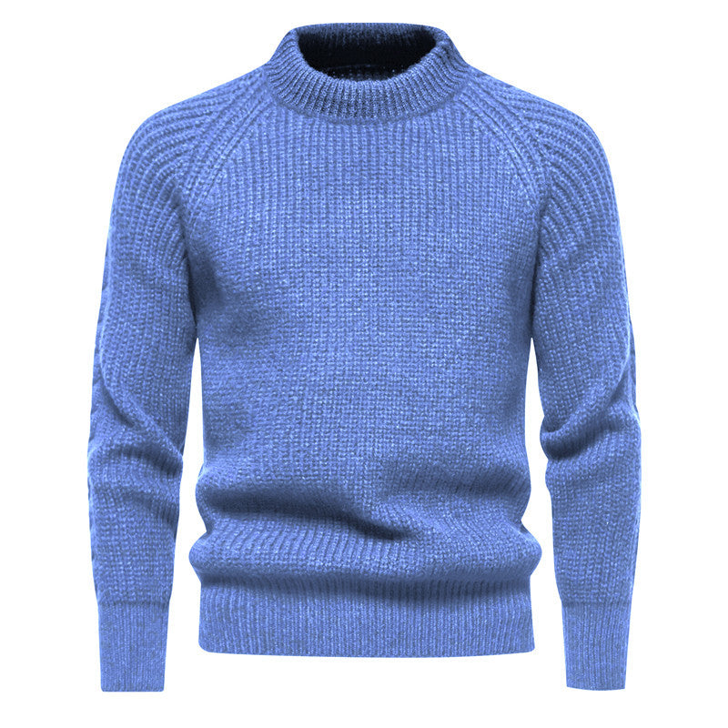 Herren Grobstruktur-Mockneck-Pullover mit verstärktem Rippenbund und Raglanärmeln Echo Archiv