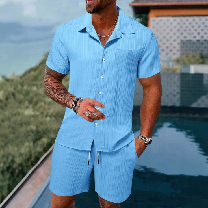 Herren Kurzarmhemd und Shorts Set Echoarchiv