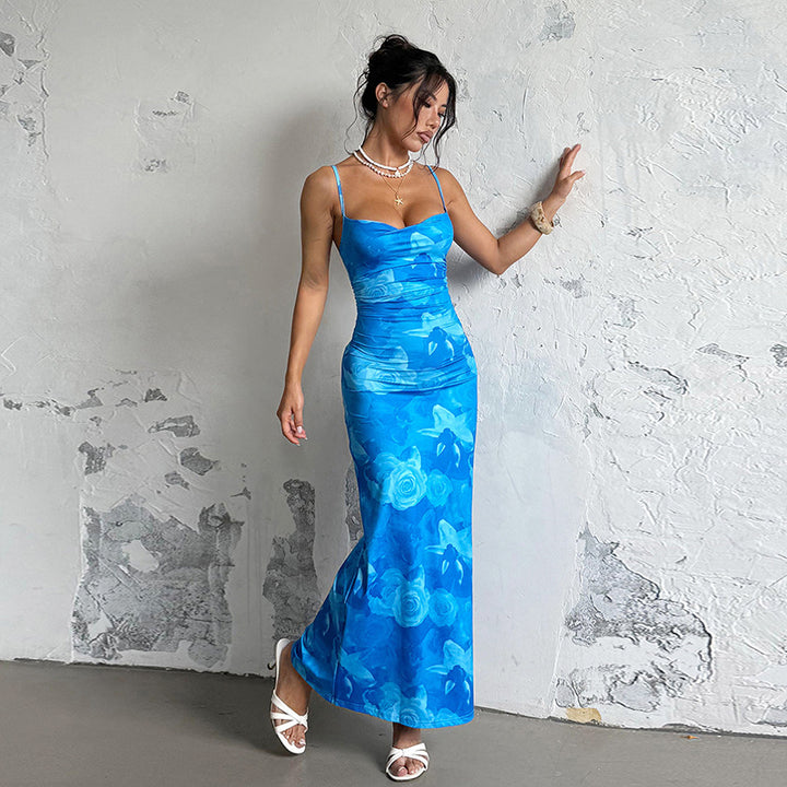Damen Figuroptimiertes Maxikleid mit floralem Design Echo Archiv