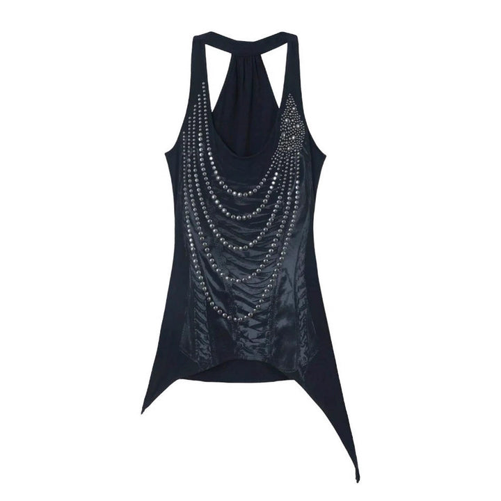 Damen Glitzerndes Tanktop mit asymmetrischem Schnitt Echo Archiv