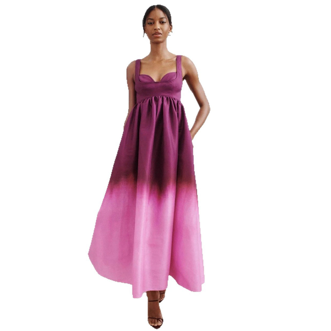 Damen nan bodenlanges Bustier-Maxikleid mit herzförmigem Dekolleté, breiten Trägern und geraffter Empire-Taille Echo Archiv