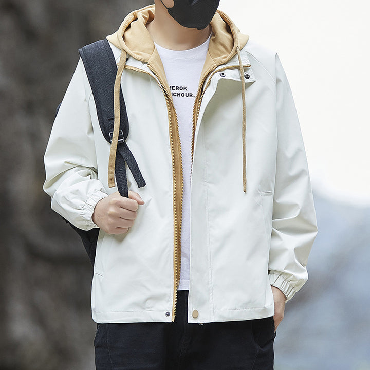 Herren Leichte Regenjacke mit verstellbarem Kapuzenkragen – Taviero